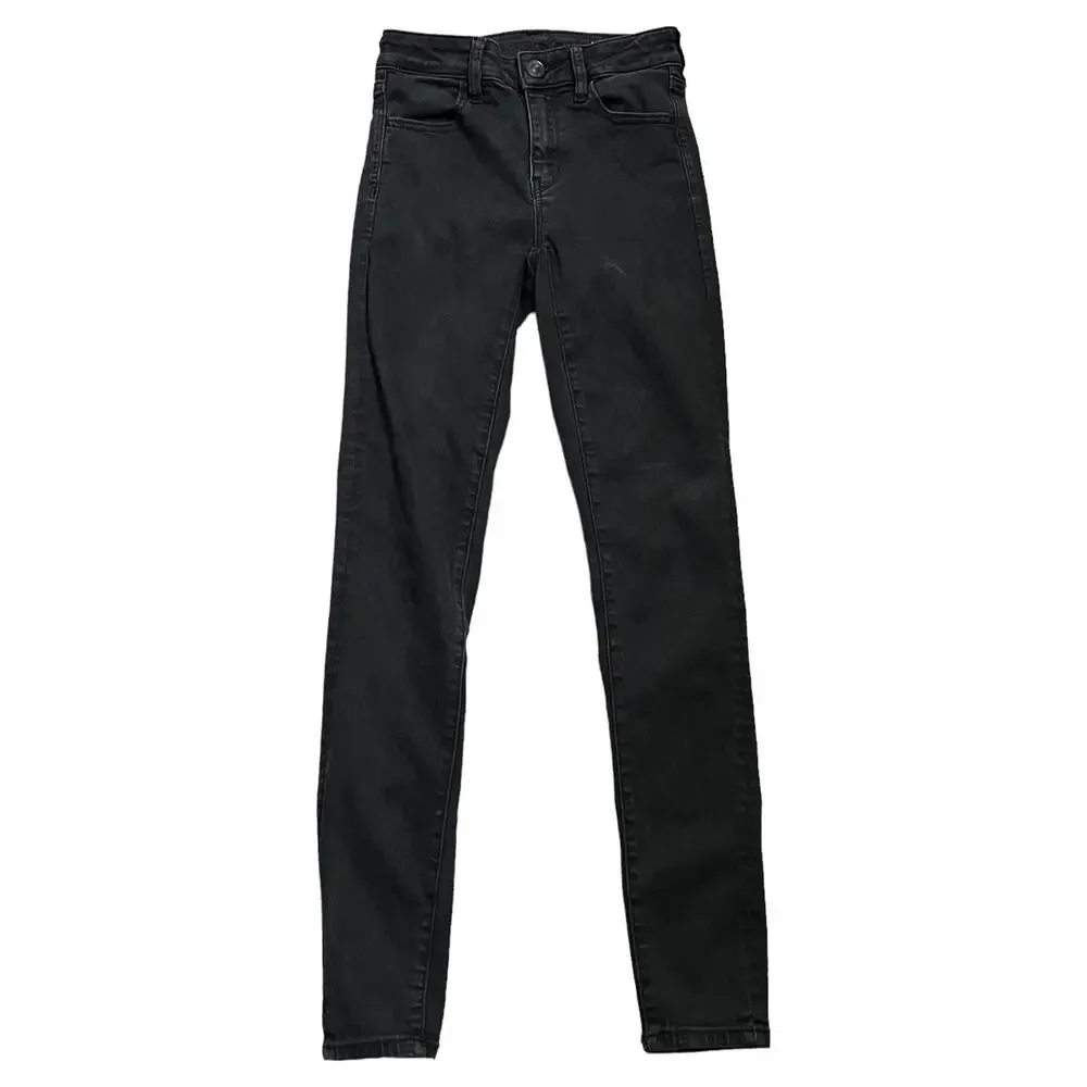 American Eagle Next Level Stretch High Rise Jegging 4 Long Women’s Black 1439 - Picture 2 of 7